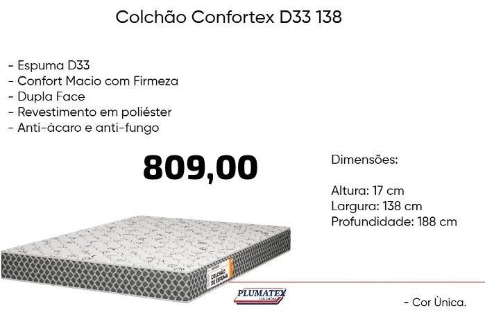 Colchão Confortex D33 138- ENTREGA HOJE!!