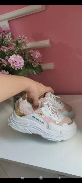 Tênis Feminino Balenciaga  -  Branco/Rosa - Foto 3