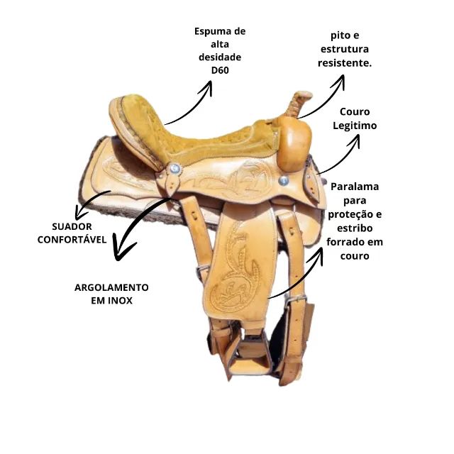  Sela Americana em Couro de Búfalo - LUXO - CAVALGADA - prova