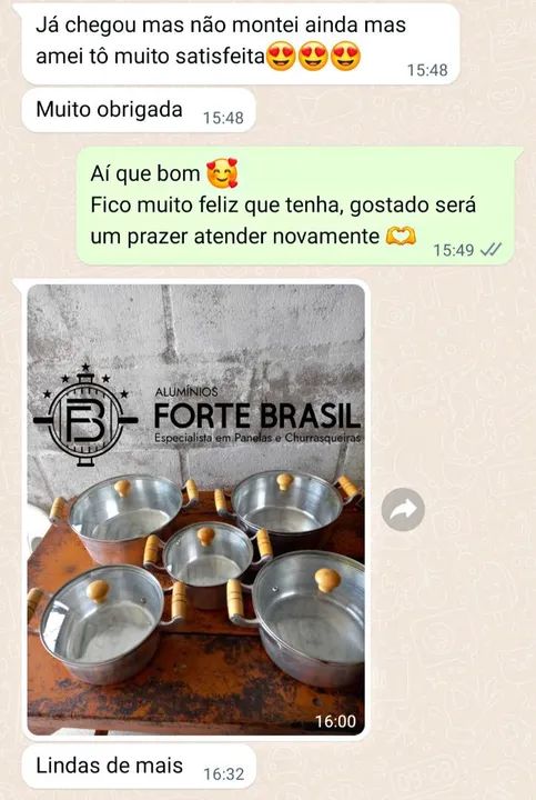 JOGO DE PANELAS EM ALUMÍNIO BATIDO - COM TAMPAS DE VIDRO TEMPERADO - Foto 2