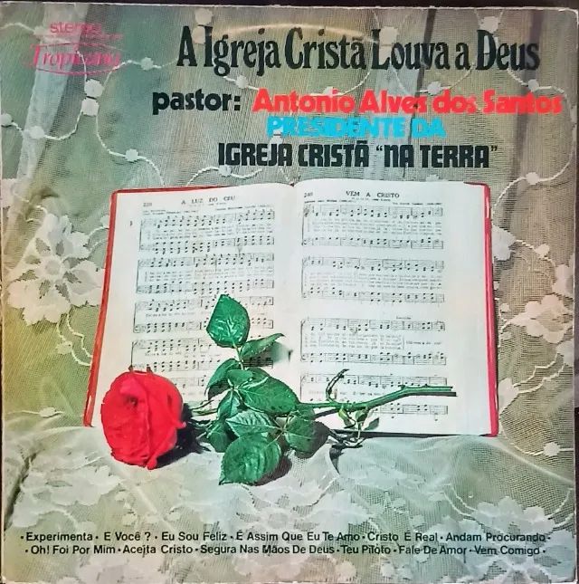 Lp Disco Vinil Evangélico Pr Antonio Alves Dos Santos A igreja cristã louva a Deus - Raro
