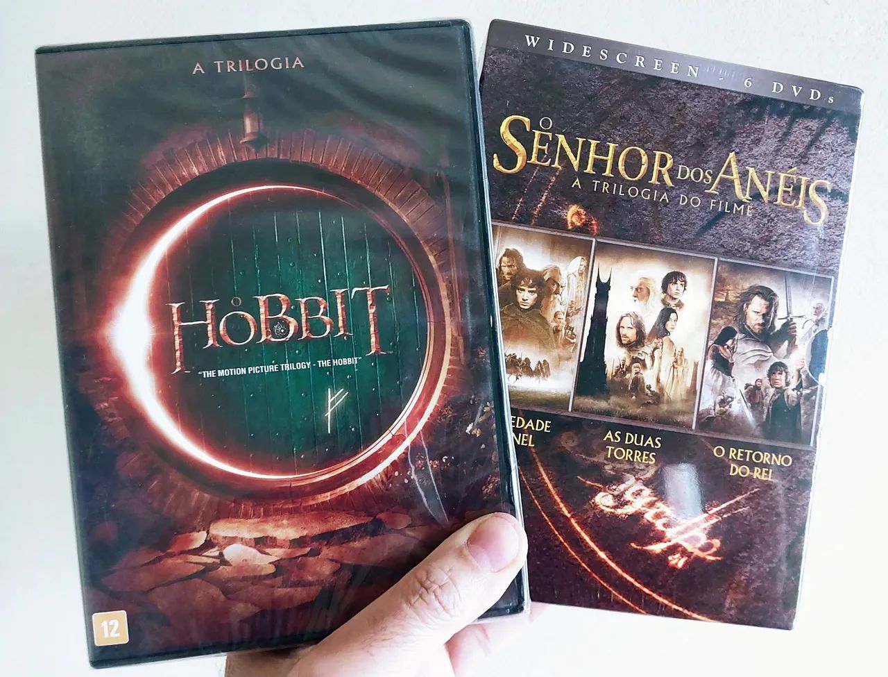 Dvd A Trilogia Senhor dos Anéis e Hobbit - Lacradoe Original  9 Discos (RARIDADE )
