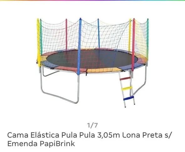 Cama Elástica Pula Pula 3,05m Lona Preta s/ Emenda Papi Brink