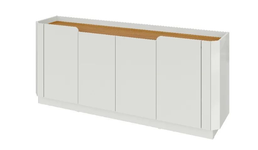 BUFFET 100% MDF COM 4 PORTAS + GAVETA INTERNA + PÉS EM MADEIRA - Foto 2