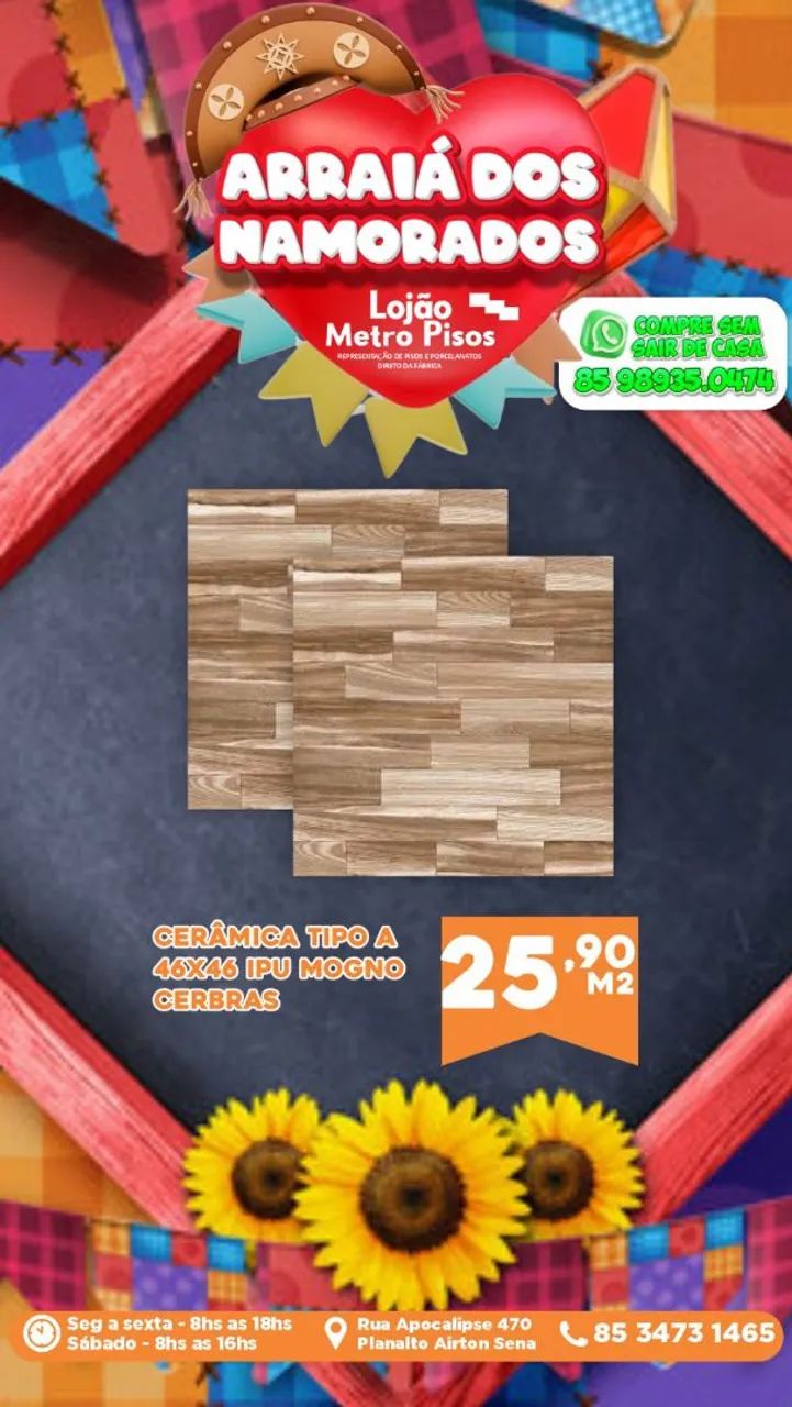 Cerâmica Tipo A 46x46 IPU Mogno CERBRAS