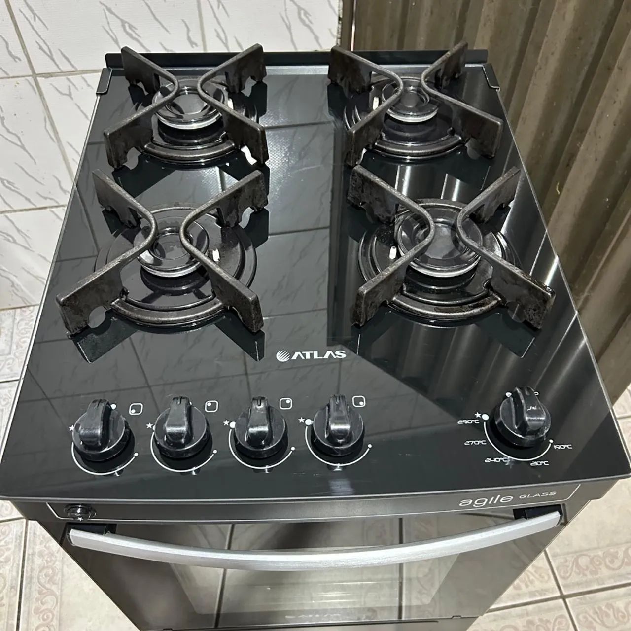 Fogão Atlas 4 Bocas Agile Up Glass Com Mesa de Vidro Preto - Bivolt  - Foto 4