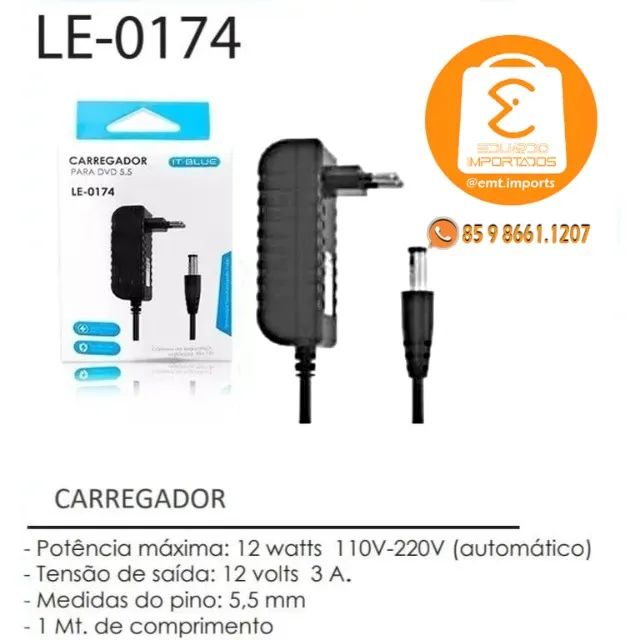 Fonte de Alimentação 5.5 12V IT-BLUE LE-0174 - Foto 3