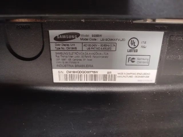 Lote com 2 Monitores Com Defeito Samsung e LG - Com defeito - Foto 3