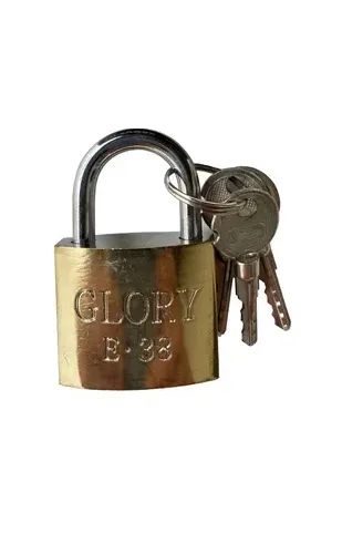 Cadeado 38mm Com 3 Chaves Tetra Cor Dourado -  Armarinho Ditudo