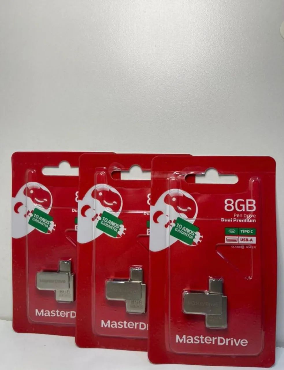 Pen Drive Dual Premium TIPO-C e USB-A 8GB MasterDrive