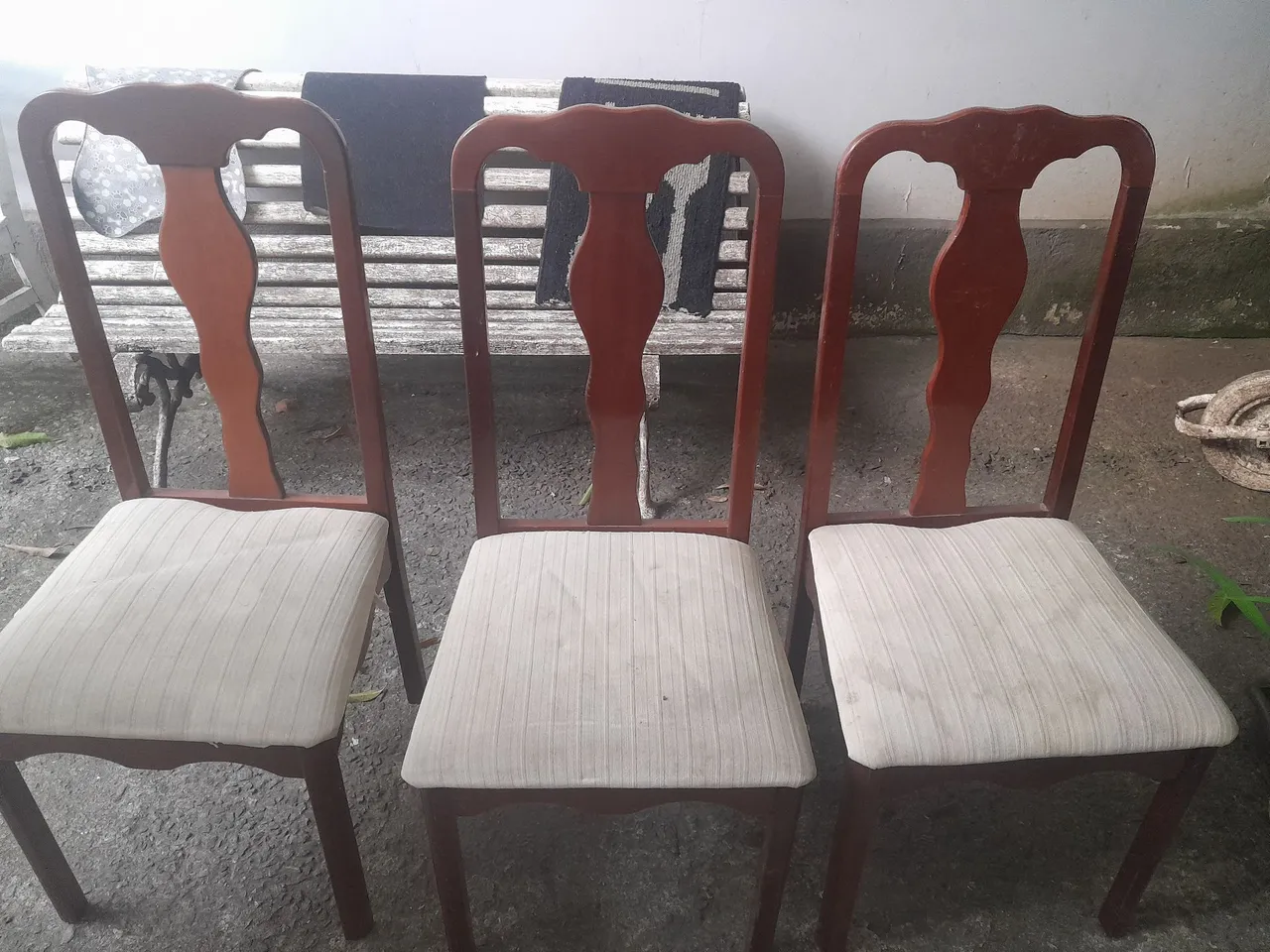 Conjunto de 3 Cadeiras de Jantar em Madeira