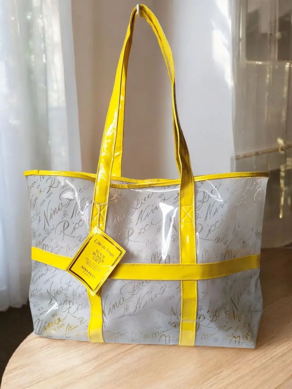 Bolsa Grande de Praia Transparente Nina Ricci nova importado 