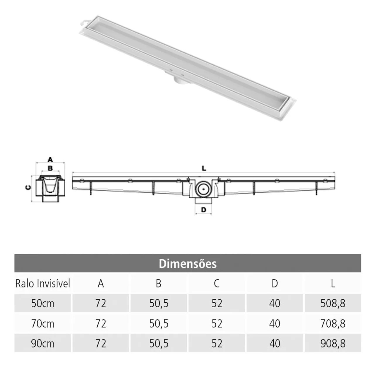 Ralo Linear invisível Tigre 50cm - Foto 3
