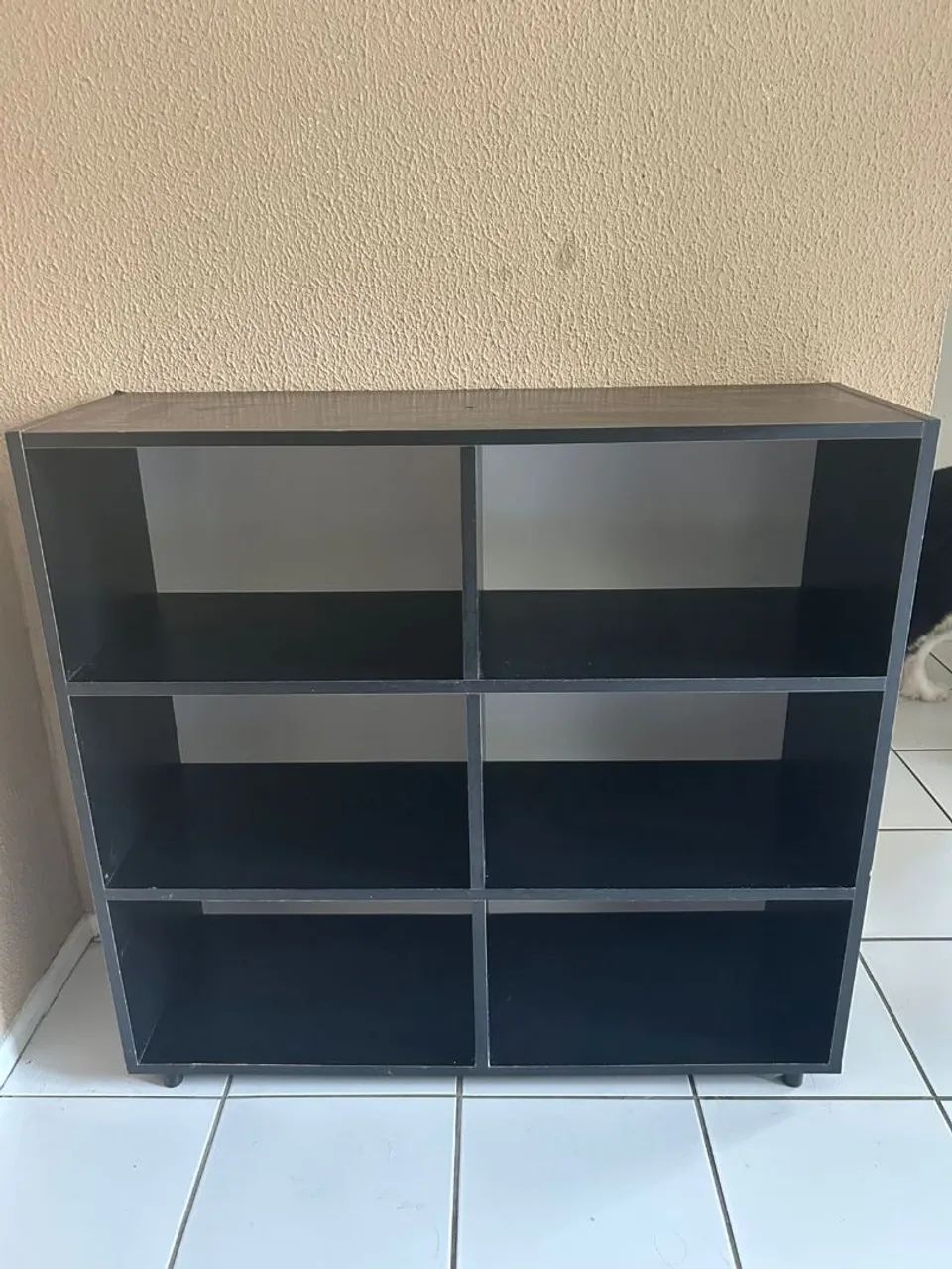 Estante de 6 Nichos em MDF Preto