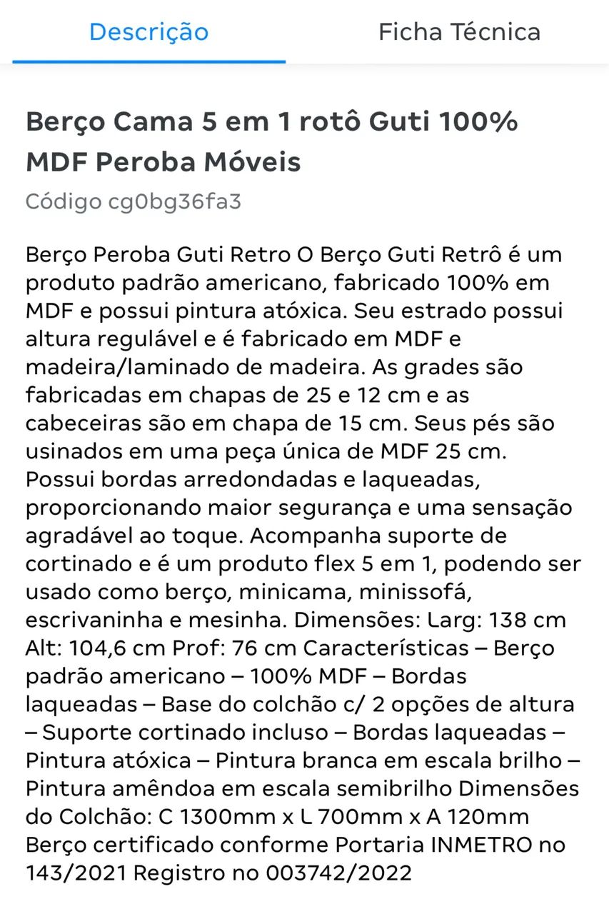 Berço Americano 5 em 1 + Colchão. Apenas 8 messes de uso. Em estado de novo.  - Foto 4