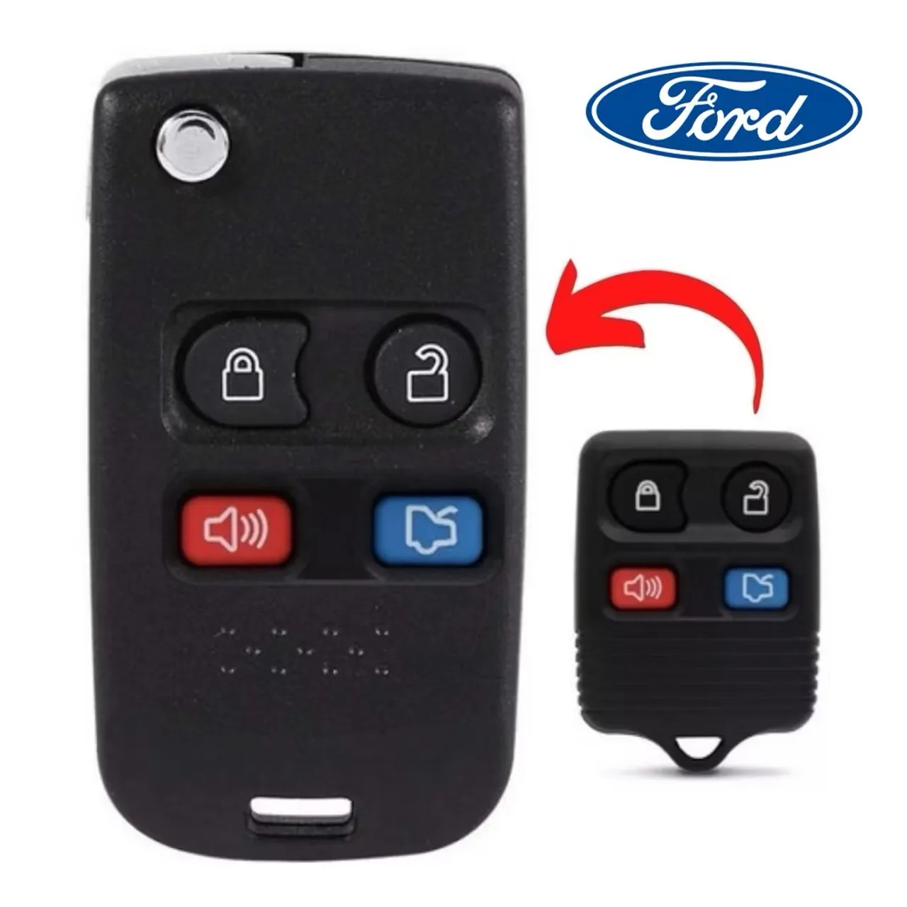 Chave canivete com lâmina virgem Ford Ka, Fiesta e Ecosport 2005 a 2014