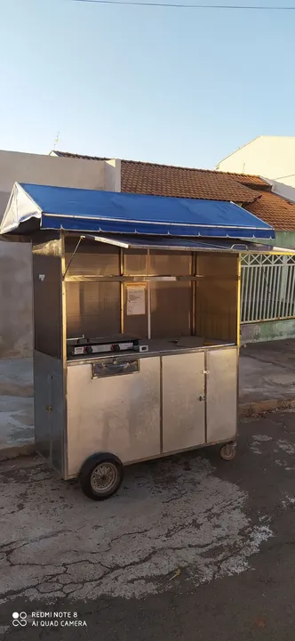Carrinho de lanche trailer inox