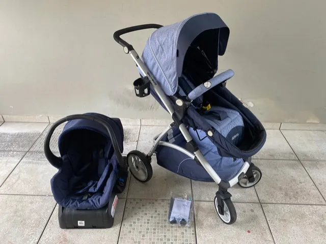 Carrinho Dzieco Maly com Bebê Conforto Cocoon + Base