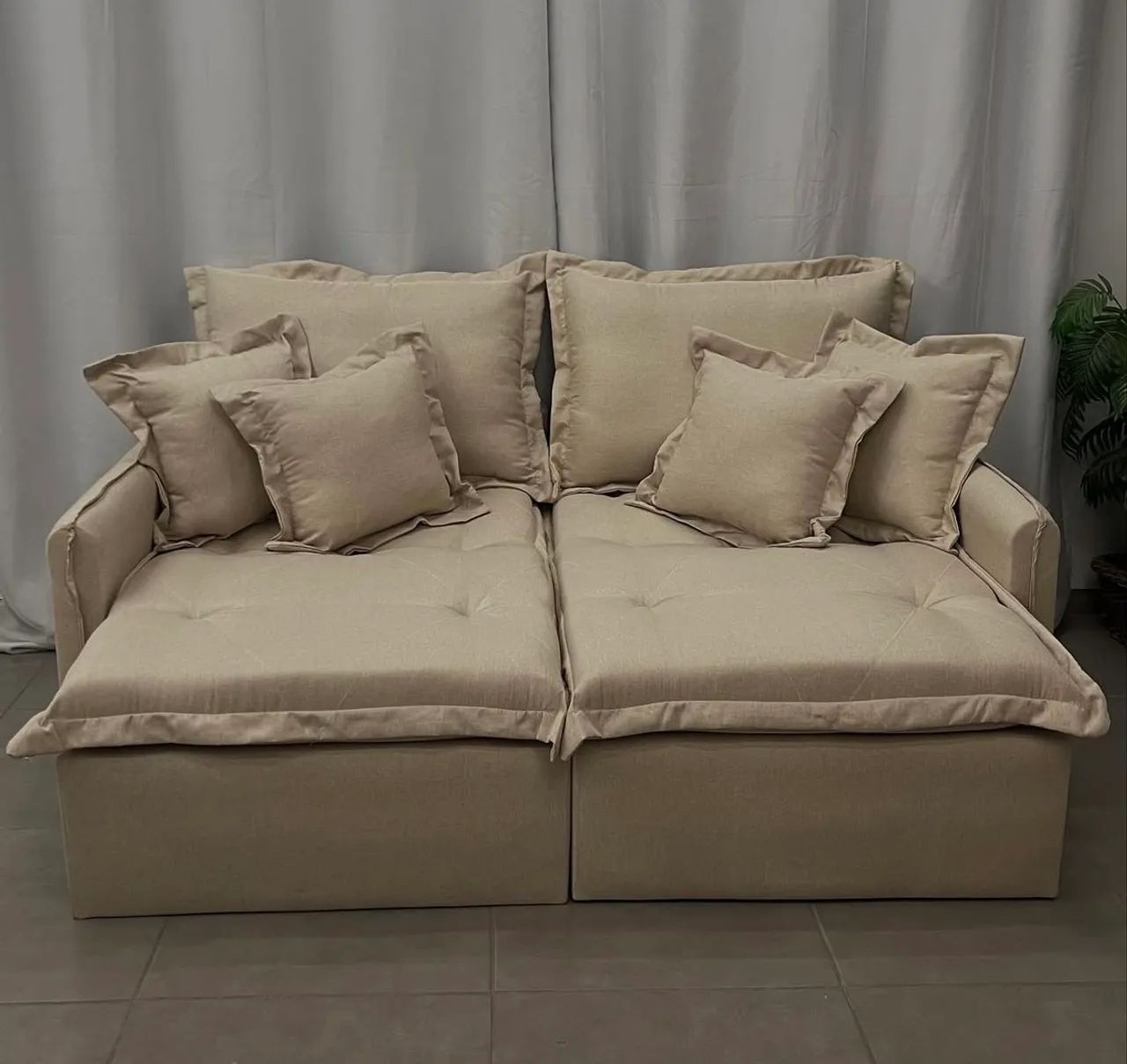 Sofá Cama Lima 220cm 4 Lugares Retrátil e Reclinável 