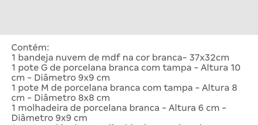 Kit higiene bebe porcelana nuvem - Foto 3