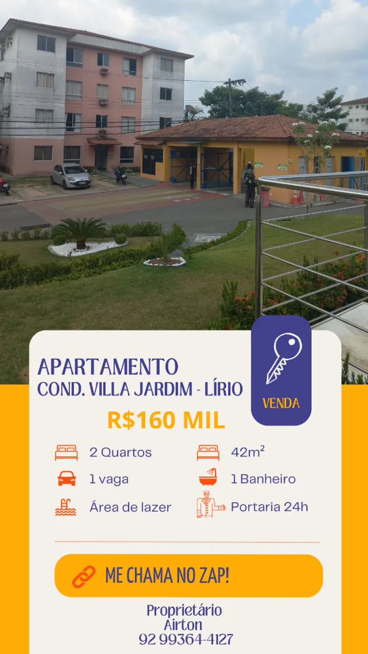 Apartamento com 2 quartos no 2° andar - Condomínio Lírio - Villa Jardim.