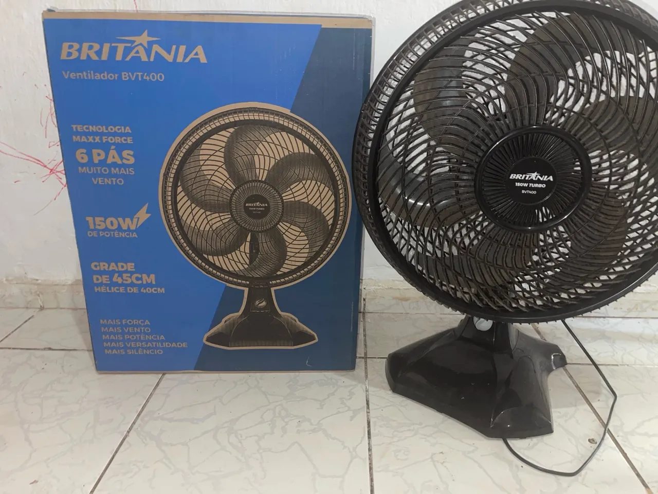 Ventilador Britânia LACRADO 150W Turbo 6 Pás