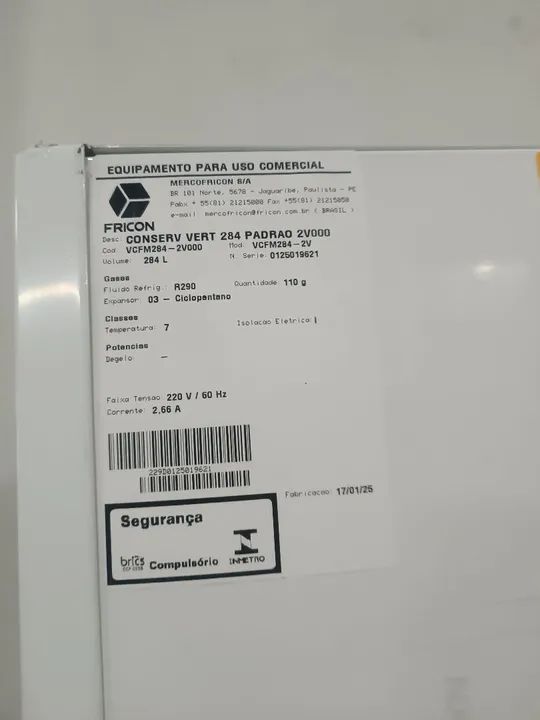 Freezer expositor vertical slin 220 volts 284 litros marca FRICON novo sem uso garantia - Foto 5