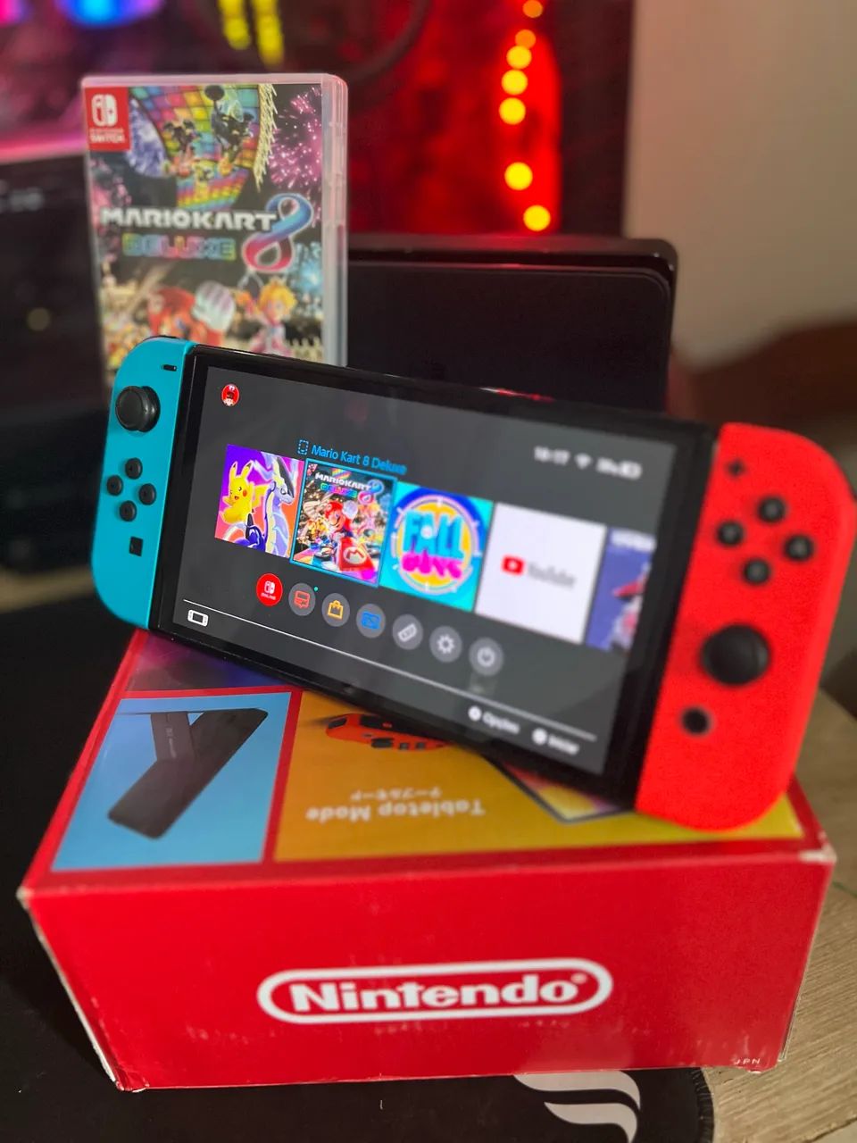 Nintendo Switch Oled Azul/Vermelho 64Gb - Foto 3