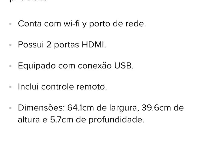 Smart tv LG 28 polegadas64573484132610124