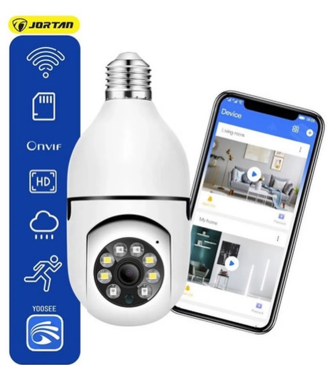 Câmera segurança wifi sem fio giratória lampada aplicativo yoosee full HD ENTREGAMOS