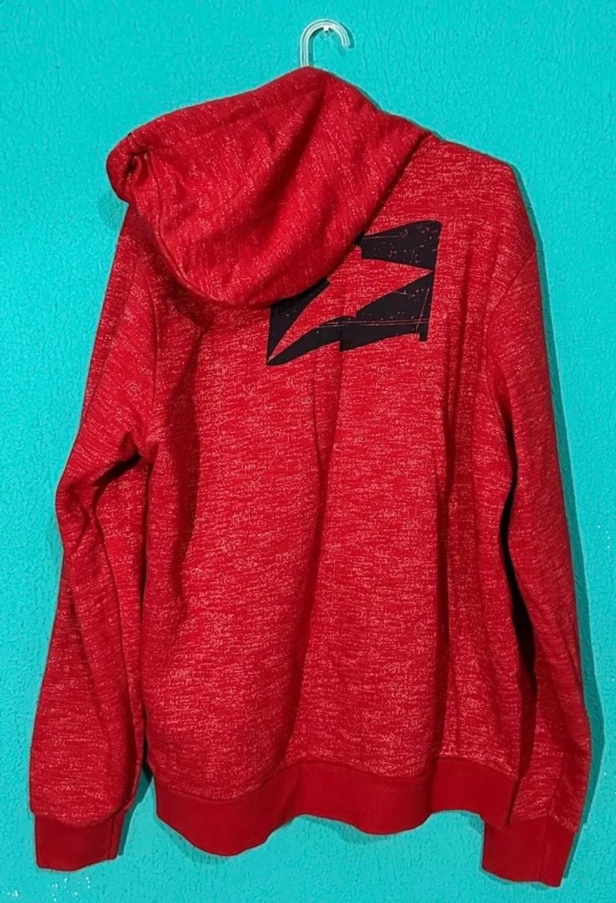 Blusa de moletom VivLeroa vermelha mesclada  - Foto 3