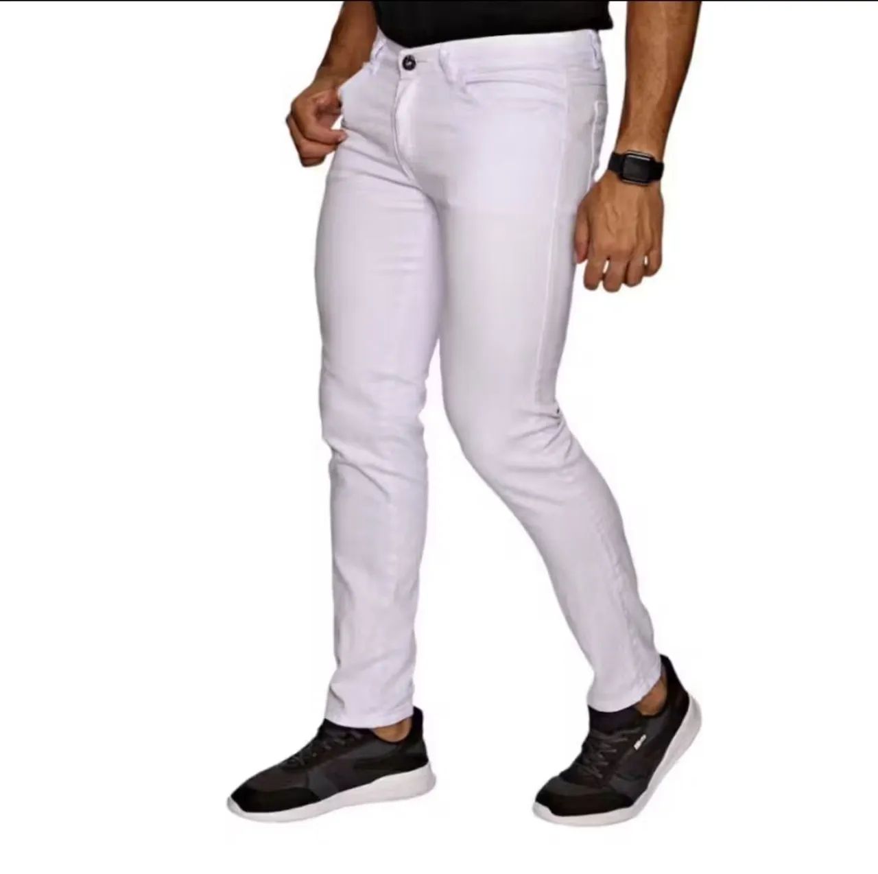 Calças Brancas Slim Fit Masculinas - Foto 2