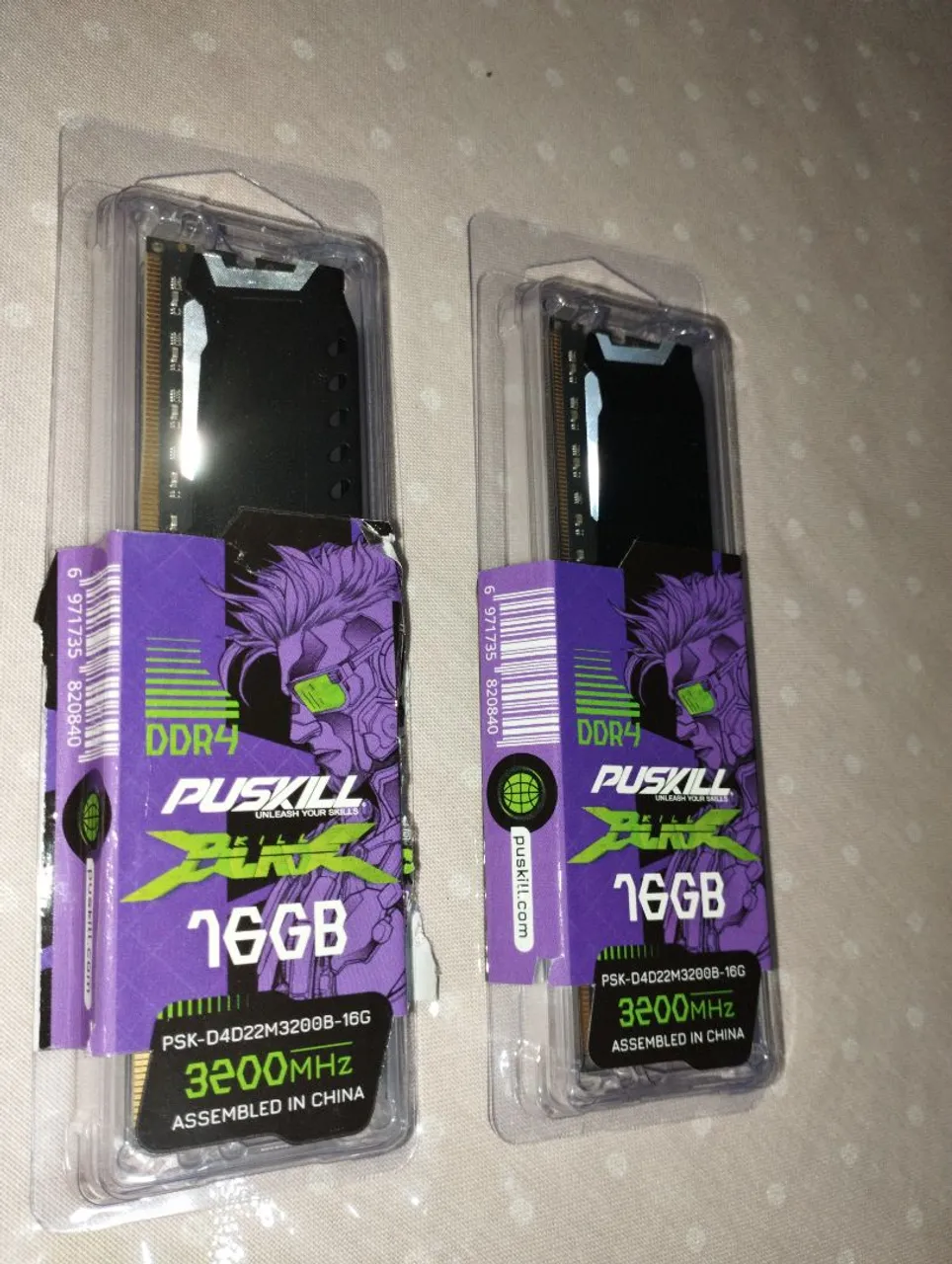 Memória RAM PUSKILL DDR4 16GB 3200MHz