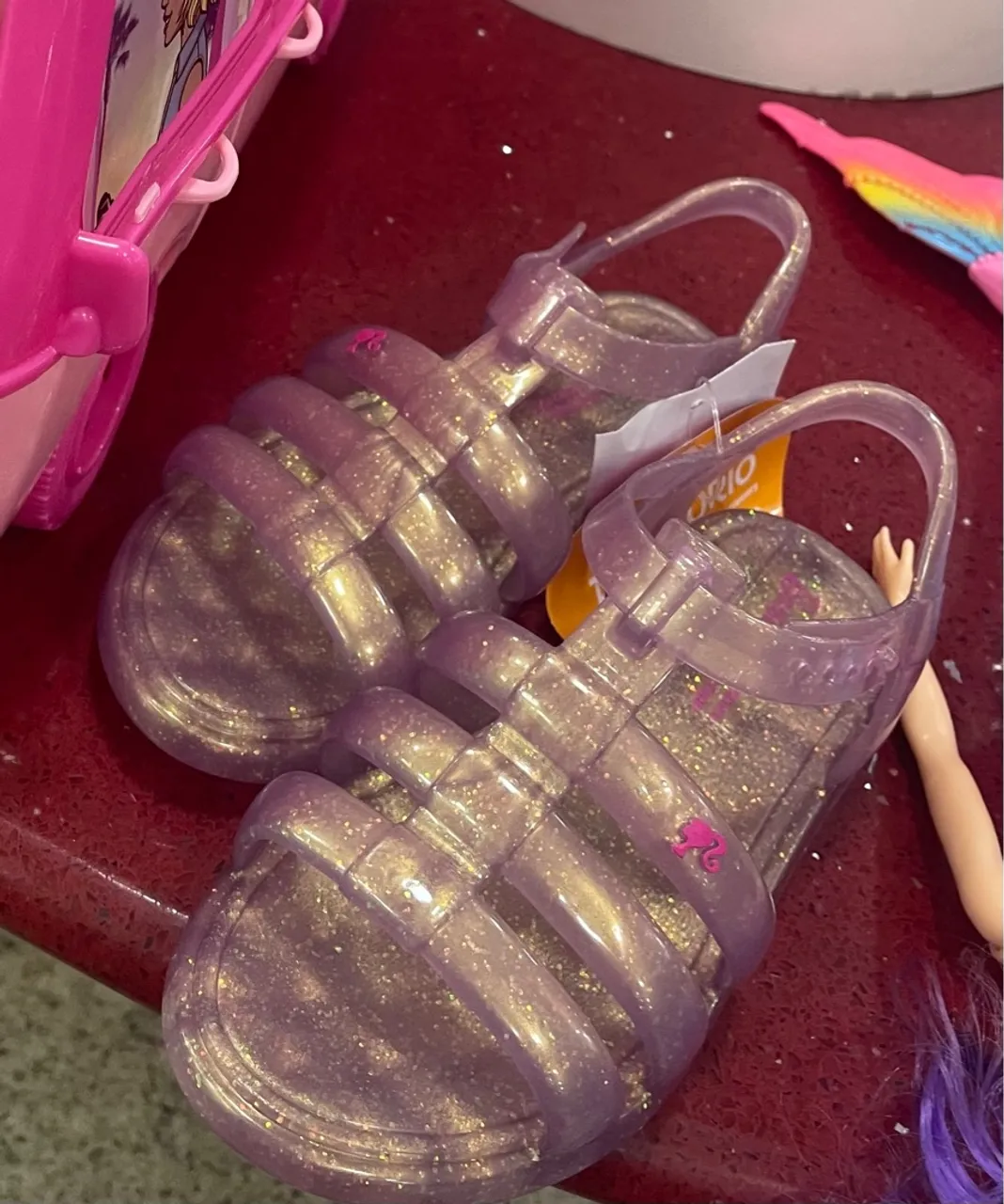 Sandália Barbie Jelly com Glitter