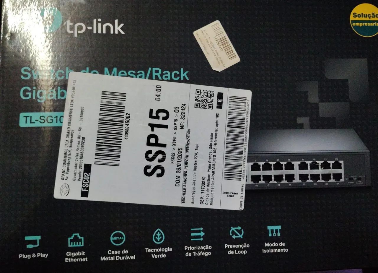 Switch TP Link 24 portas64529513885698120