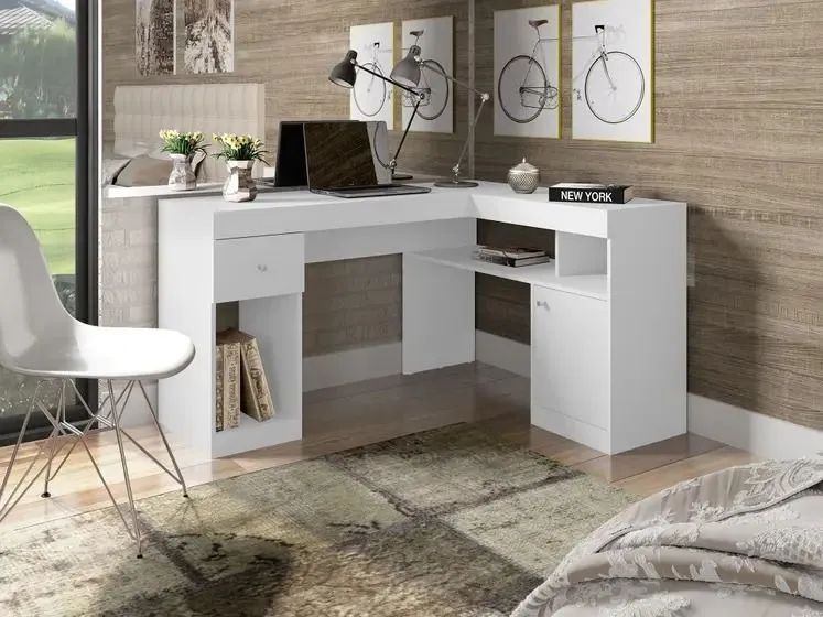 MESA ESCRIVAVINHA NILO EM L - MONTAGEM E ENTREGA GRATIS - Foto 2