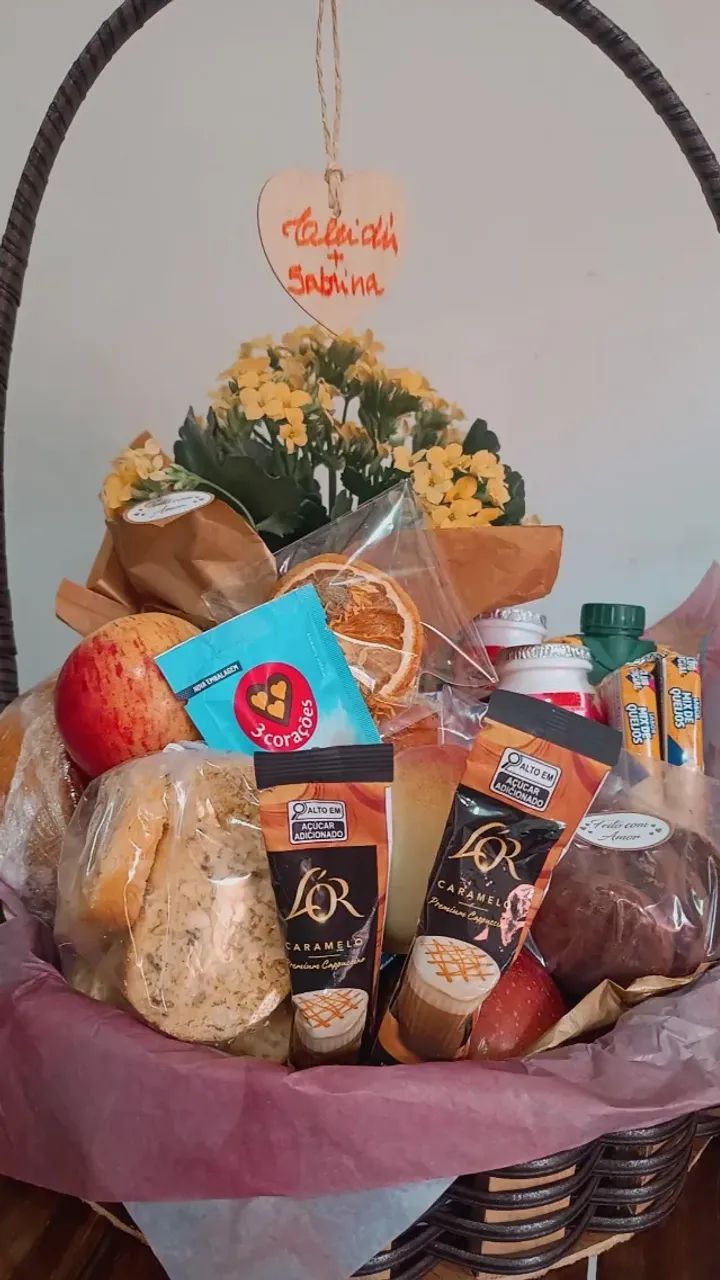 Cestas de café, frutas e guloseimas  - Foto 3