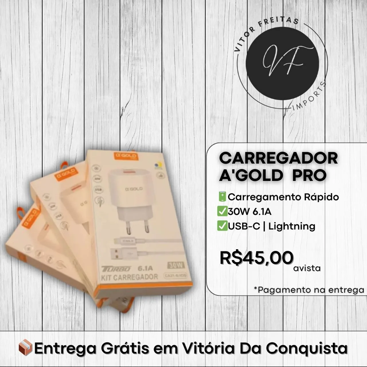 Carregador 30W Turbo | Entrega Grátis