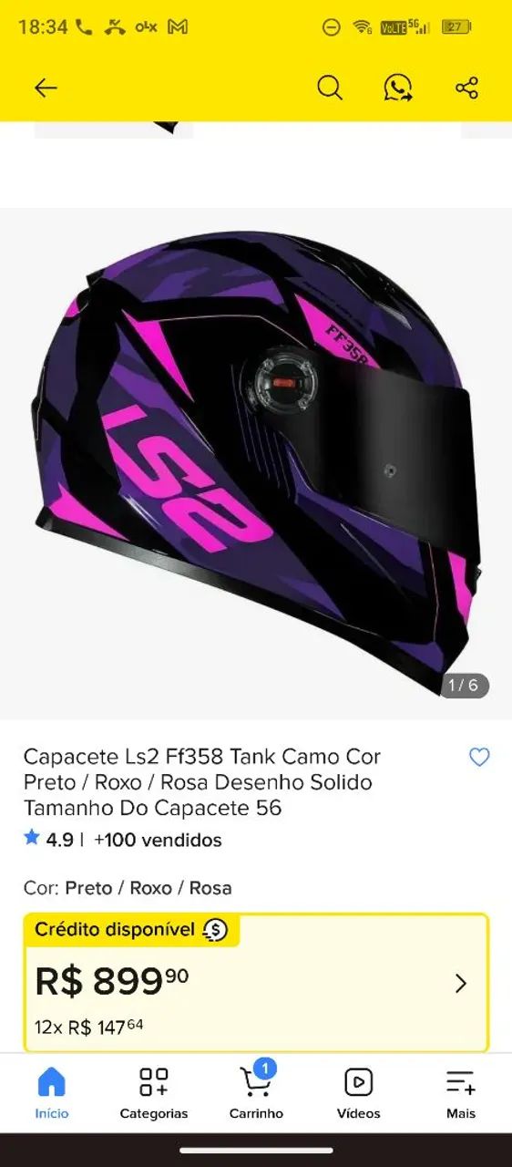 Capacete LS2 Tank N°62