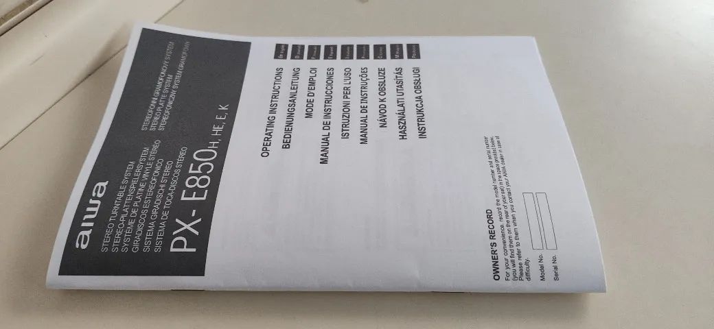 Manual De Instruções Toca Disco Aiwa Px-e850 9 Idiomas - Foto 2