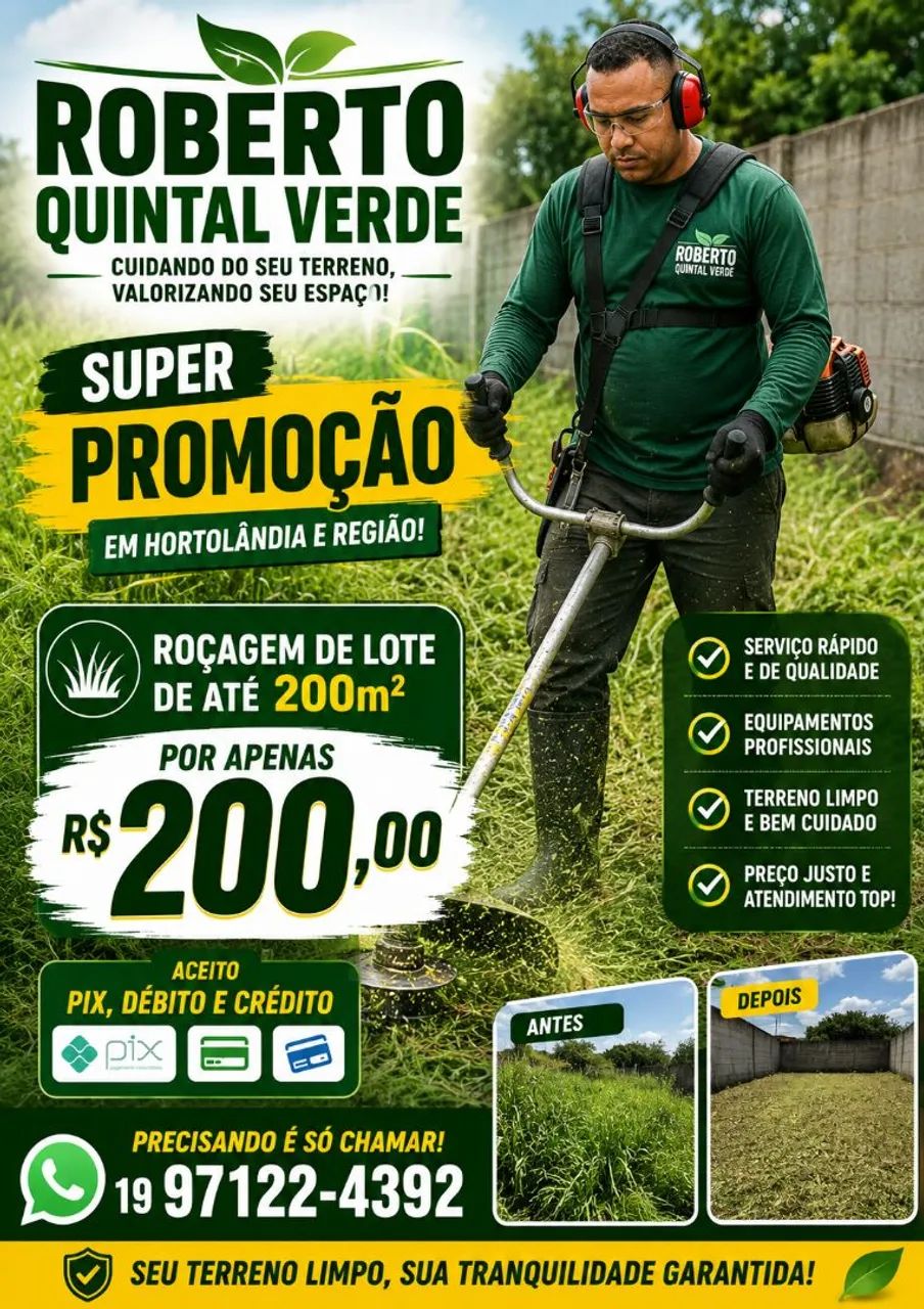 Roço terrenos e lotes 