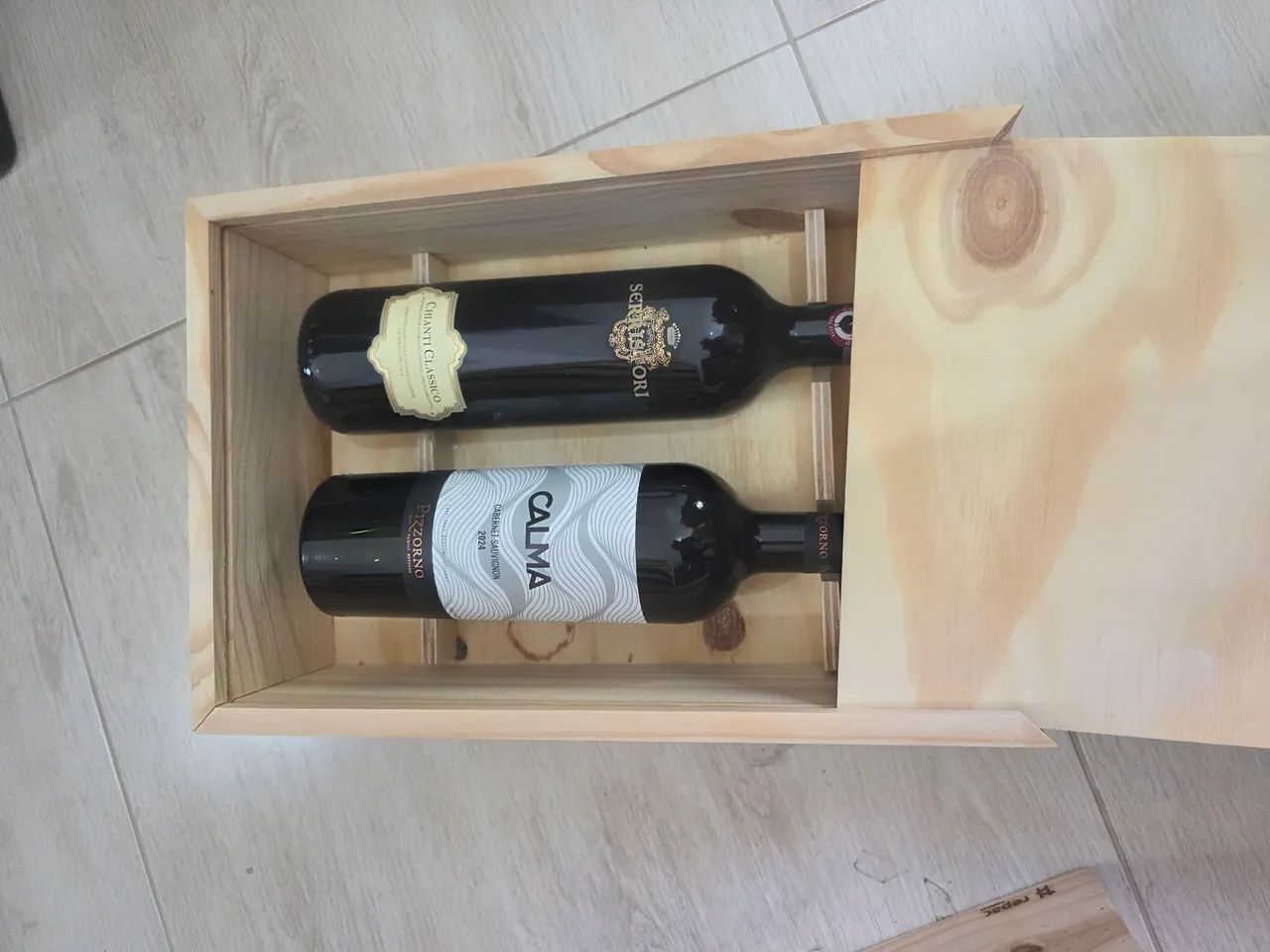 Caixa de madeira 2 vinhos - Foto 2