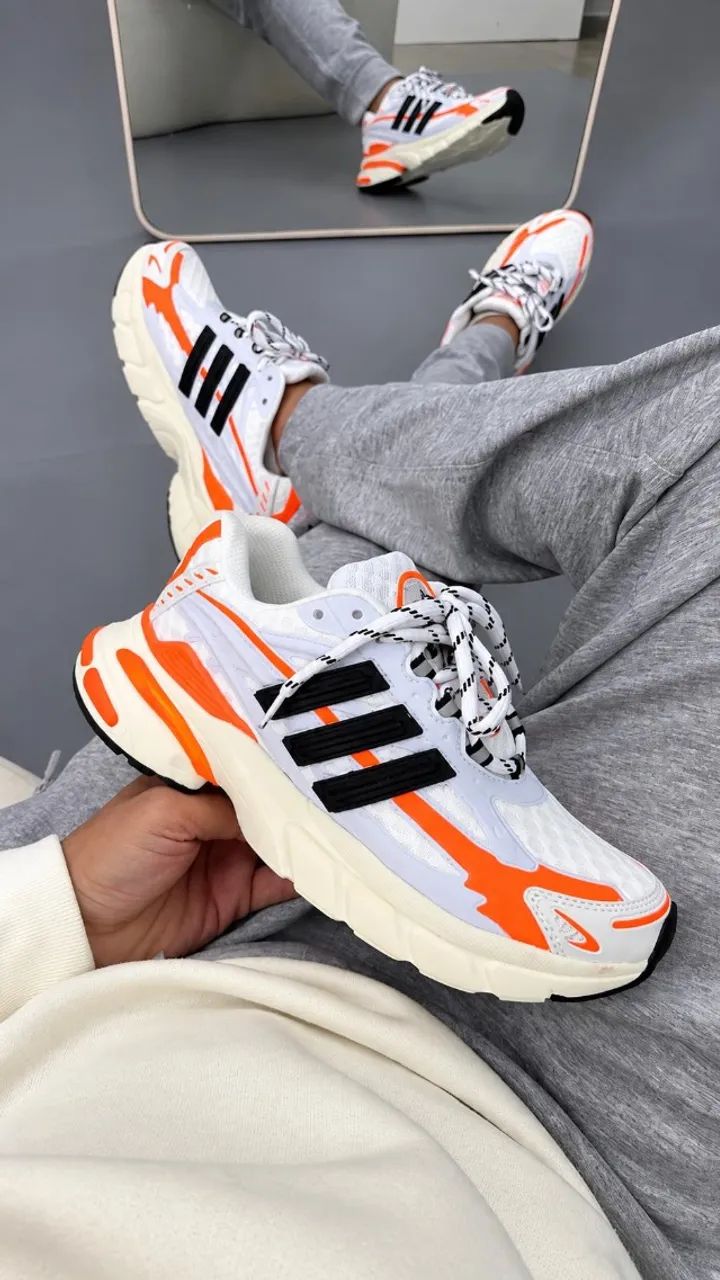 Tenis Adidas X Pharrell Jellyfish Branco Laranja Novidade