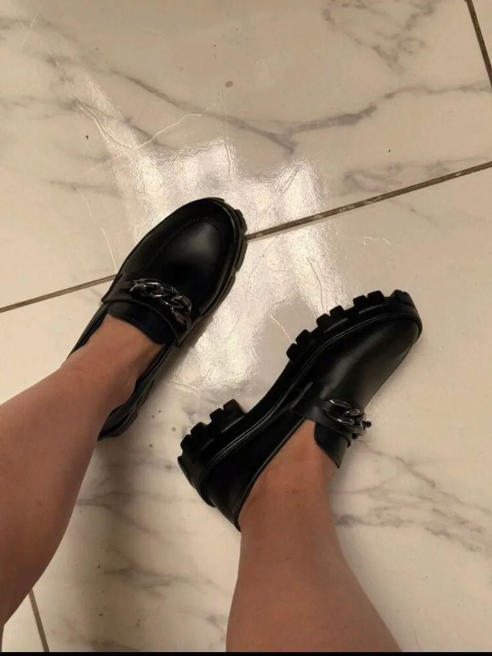 Mocassim preto feminino