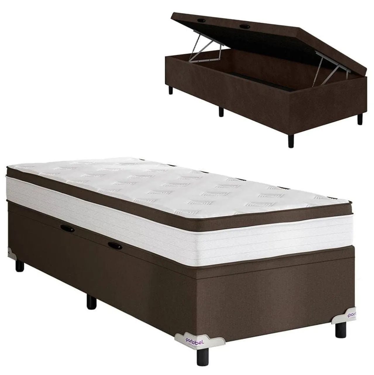 Base de cama solteiro com baú