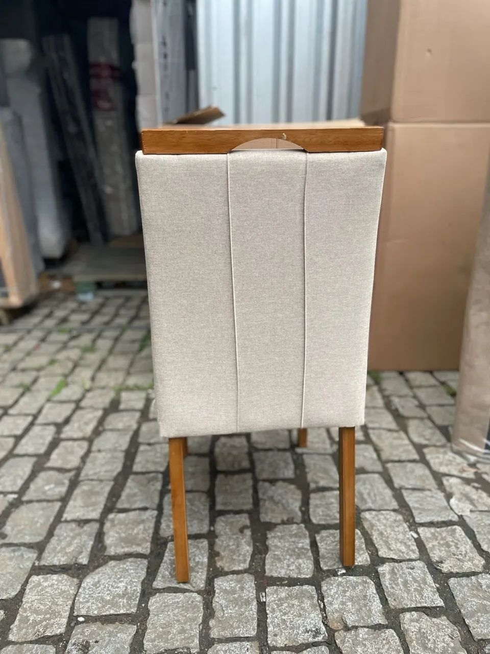 Kit 2 Cadeiras Jantar  Linho Bege Madeira Maciça tt7532 - Foto 3