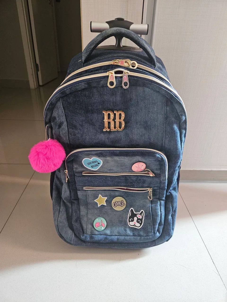 Mochila de rodinhas RB feminina 