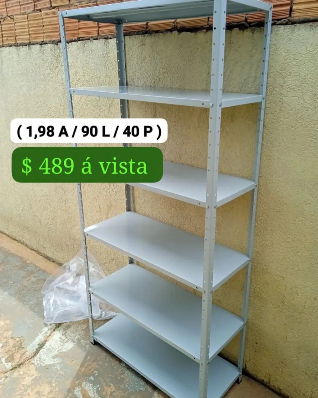 Prateleira de Aço 40cm Profundidade Nova 6 Bandejas 