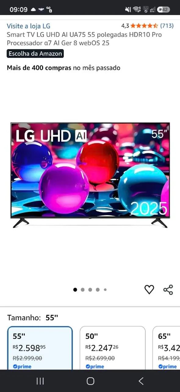 TV LG 55 POLEGADAS 4K - Foto 4