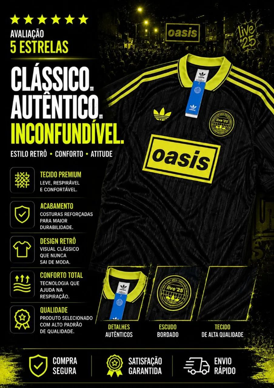 Camisa Adidas OASIS preta com verde GG